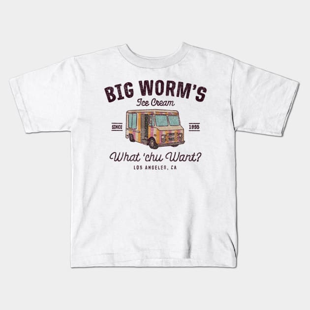 big worm ice cream Kids T-Shirt by Vigilantfur